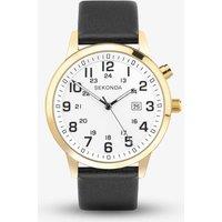Sekonda Men's Easy Reader Black & Gold Plated Watch 30127 in White