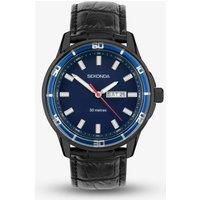 Sekonda Men's Sports Midnight Blue & Black Leather Watch 30205