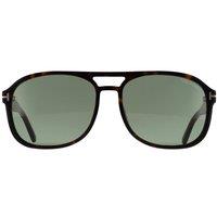 Tom Ford Men's Aviator Shiny Dark Havana Light Green Rosco FT1022 in Brown