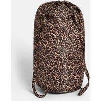 OHS Printed Drawstring Laundry Bag Travel Backpack Lightweight in Brown