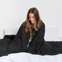 OHS Supersoft Sensory 10kg Weighted Blanket Sleep Therapy in Black | Size: 150 cm 200 cm