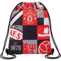 Manchester United FC Drawstring Gym Bag in Black