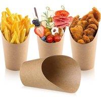 ECONX 12oz Kraft French Fries Holder Disposable Chip Cone Crisps Charcuterie in Brown | Size: 200 Pieces