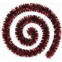 Shatchi 2m Burgundy Chunky Christmas Tinsel Garland | Size: 2 Pack