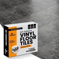 Novecrafto Self Adhesive Vinyl Floor Tiles Pack of 10 Peel & Stick Vinyl Floor Tiles (30.5 x 30.5cm) in Black | Size: 30.5 x 30.5 cm