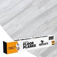 Novecrafto Self Adhesive Floor Planks 10 Pcs Cover 1.39m Peel & Stick Floor Tiles - Wood Effect Vinyl Flooring in Pale Grey