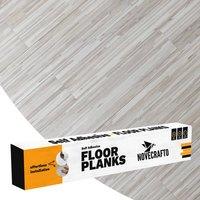 Novecrafto Self Adhesive Floor Planks 10 Pcs Cover 1.39m Peel & Stick Floor Tiles - Wood Effect Vinyl Flooring in Light Grey