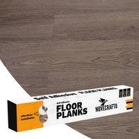 Novecrafto Self Adhesive Floor Planks Pack of 10 Peel & Stick Vinyl Flooring (91.4x15.2cm) in Grey | Size: 91.4x15.2 cm