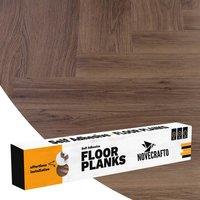 Novecrafto Self Adhesive Floor Planks Pack of 10 Peel & Stick Vinyl Flooring (91.4x15.2cm) in Chocolate | Size: 91.4x15.2 cm