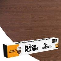 Novecrafto Self Adhesive Floor Planks Pack of 10 Peel & Stick Vinyl Flooring (91.4x15.2cm) in Dark Brown | Size: 91.4x15.2 cm