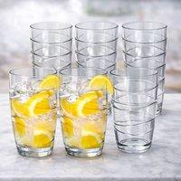 volila Pack of 6 Plastic Tumblers - 550ml Acrylic Drinking Glasses in Clear | Size: 12 Pack