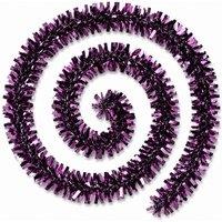 Shatchi 2m Chunky Aubergine Christmas Tinsel Garland in Purple | Size: 1 Pack