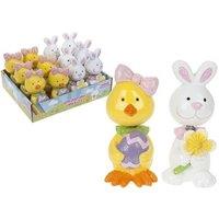 KDMD 2 Assorted Resin Easter Wobblers W glitter In Display Tray 72 Pack
