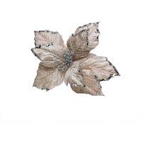 KDMD Small Silver Poinsettia Pick 5 Pack in Gold