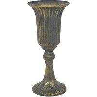 KDMD Antique Gold Creation Metal Urn Vase on Stem 30cm