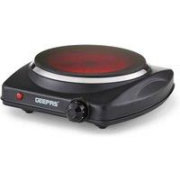 Geepas Single Ceramic Hot Plate Infrared Portable Electric Cooktop Hob 1200W in Black