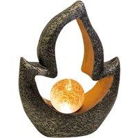 NESTLUNE Solar Powered LED Resin Garden Ornament Flame Light in Dark Grey | Size: 100 cm x 15 cm