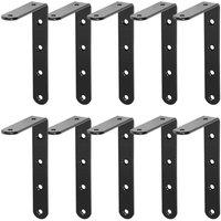 PAWNORA 10pc Shelf Brackets Handmade Rustic in Black