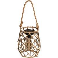 NESTLUNE Solar Natural Rope Table / Patio Lantern 15 Lumen in Brown