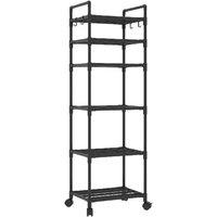 KORVIXA 6-Tier Storage Shelving Unit Organizer in Black | Size: 100 cm x 100 cm