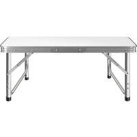 NESTLUNE 75cm Portable Folding Camping Table Aluminium in White | Size: 0-12 m
