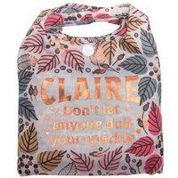 History & Heraldry Women's Personalised Sparkle Shopper Bag - Over 80 Names & Titles - Claire in Grey