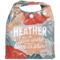 History & Heraldry Women's Personalised Sparkle Shopper Bag - Over 80 Names & Titles - Heather in Grey
