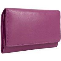 Woodland Leathers Women's Women's Leather RFID Purse Wallet in Fuchsia