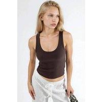 Busem Women's Ribbed Modal Cotton Cami in Brown | Size: Large