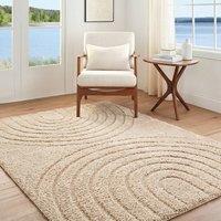 Livabliss Rodos Modern Soft Plush Pile Rug in Medium Beige | Size: 160 cm x 215 cm