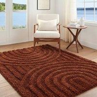Livabliss Rodos Modern Soft Plush Pile Rug in Terracotta | Size: 160 cm x 215 cm