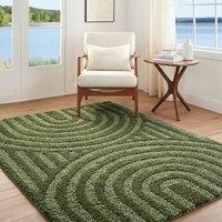 Livabliss Rodos Modern Soft Plush Pile Rug in Green | Size: 200 cm x 275 cm