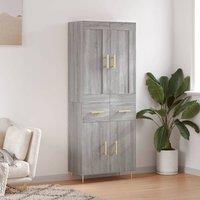 Berkfield Home Highboard Grey Sonoma 69.5x34x180 cm Engineered Wood