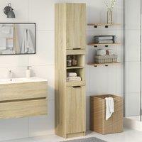 Berkfield Home Bathroom Cabinet Sonoma Oak 32x34x188.5 cm Engineered Wood in Brown