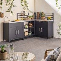 sweeek 4-module stainless steel outdoor kitchen in Black