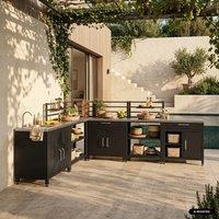 sweeek 6-module stainless steel outdoor kitchen in Black