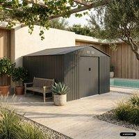 sweeek 12.99 m metal garden shed in Dark Grey