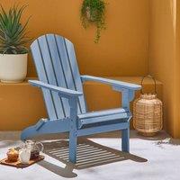 sweeek Acacia wood armchair with armrests in Blue