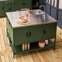 sweeek Outdoor kitchen stainless steel 2 modules in Green