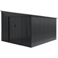 sweeek Steel garden shed 8.96m with anchoring kit in Dark Grey