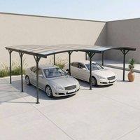 sweeek Extension of aluminum & polycarbonate carport 15m in Dark Grey