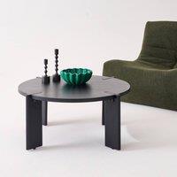 sweeek Exotic Round Solid Wood Coffee Table in Black