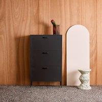 sweeek Industrial shoe cabinet with 3 drawers metal in Black