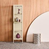 sweeek Sideboard, steel & tempered glass display cabinet with 1 door in Beige