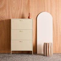 sweeek Industrial shoe cabinet with 3 drawers metal in Cream