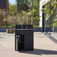 sweeek Outdoor kitchen steel sink & 2 doors L80cm in Black