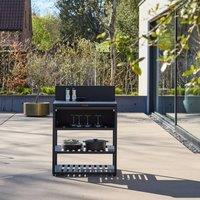 sweeek Outdoor kitchen steel 1 cabinet 2 shelves L80cm in Black