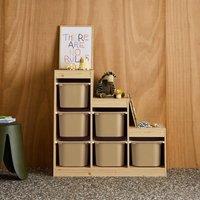 sweeek Children's storage unit staircase 6 storage bins in Natural
