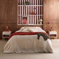 sweeek Set of 2 bedside tables metal & wood decor 1 door 1 niche in Beige