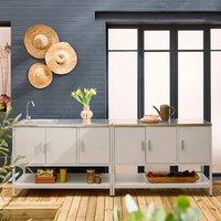 sweeek Outdoor kitchen stainless steel 2 modules in Beige